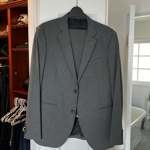 Benetton Suit (Jacket and Pants). Grey. Size 36R.